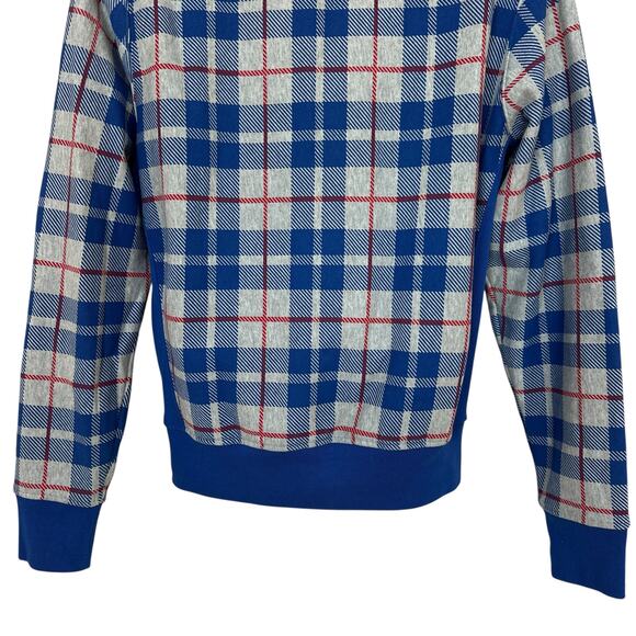Champion Jacket Plaid Gray Red Blue White Reverse Weave Fleece Men's Size Medium - Picture 9 of 11
